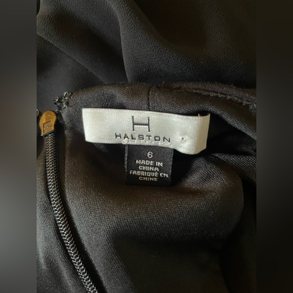 H by Halston Black Mixed Media Flutter Sleeve Maxi Dress with Illusion Skirt 6 - Picture 6 of 7